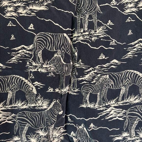 Ann May 100% Silk Tank Blouse Black with Zebra's Women's Size XL Safari - Picture 3 of 7